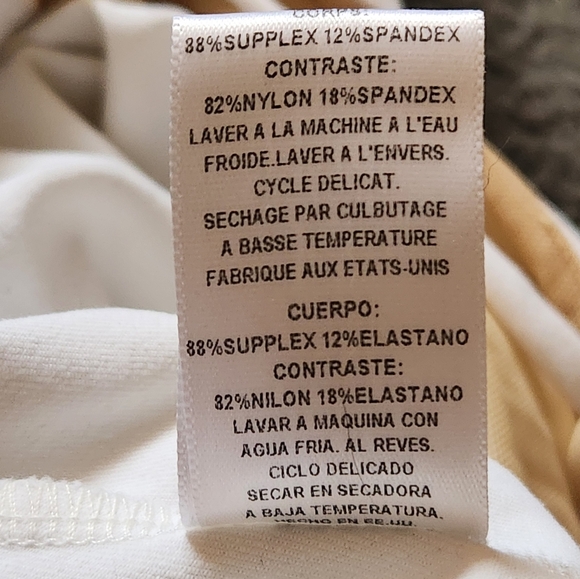 DAVID LERNER Women's Body Suit Small White Criss Cross Back Workout - Picture 9 of 10